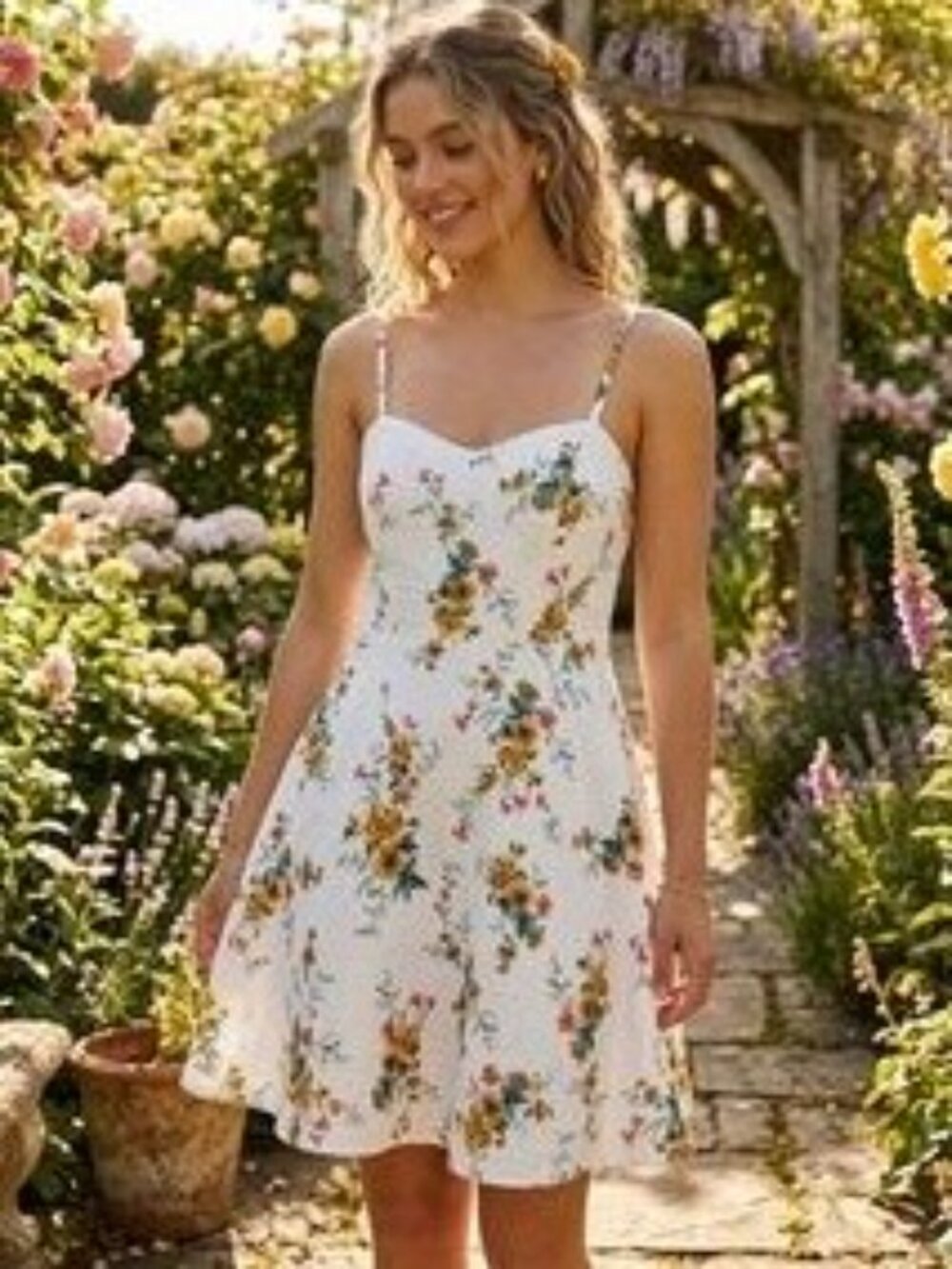 Old Navy Knee Length Floral Cami Sundress